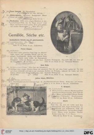Gemälde, Stiche etc. (Nr. 355-401)