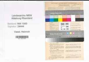 Entnazifizierung Heinrich Vasel, geb. 16.05.1895 (Laborant)