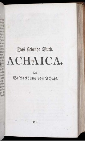 Das siebende Buch. Achaica. Die Beschreibung von Achaja.