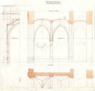 Gärtner, Friedrich von; München; Wittelsbacherpalast - Durchfahrt - Nordseite (Schnitt)