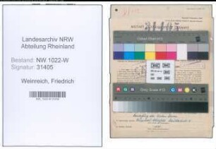 Entnazifizierung Friedrich Weinreich , geb. 29.08.1910 (Bueroangestellter)