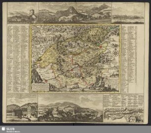 Geographischer Entwurff der Stadt und Gegend des weltberühmten Kaeyser Carlsbades in Königreich Böhmen, vorstellent den Ellenbognischen Creiß sambt denen hie mit vermengten und angräntzenden Gegenden ...