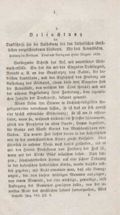 1-32 Beleuchtung der Denkschrift für die Aufhebung des den katholischen Geistlichen vorgeschriebenen Cölibates