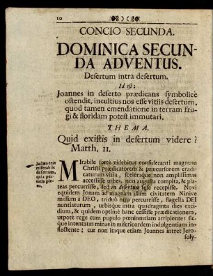 Concio Secunda. Dominica Secunda Adventus.