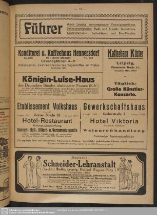 Führer durch Leipzigs hervorragende Vergnügungsstätten, Sehenswürdigkeiten, Festsäle usw.
