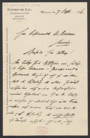 Brief an Carl Brenner : 07.09.1896