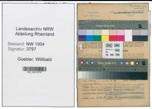 Entnazifizierung Willibald Goebler , geb. 14.12.1913 (Angestellter)