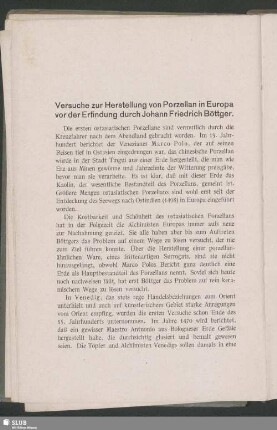 Versuche zur Herstellung von Porzellan in Europa vor der Erfindung durch Johann Friedrich Böttger