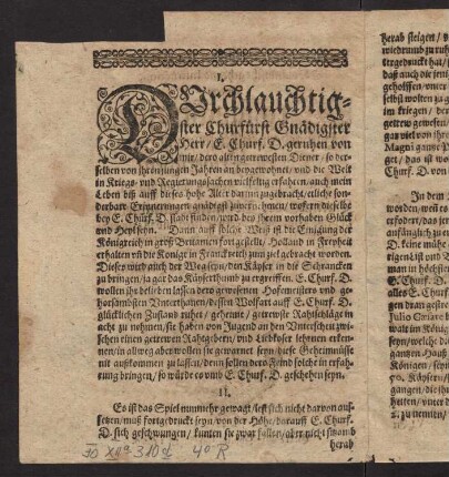 1v-7v, Frantzösische, Engeländische vnd Holändische geheime Instruction, An dem Durchlauchtigsten, Hochgebornen Fürsten...