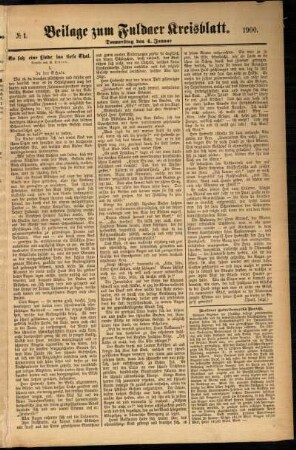 Zweite Ausgabe vom Donnerstag, den 04. Januar 1900.