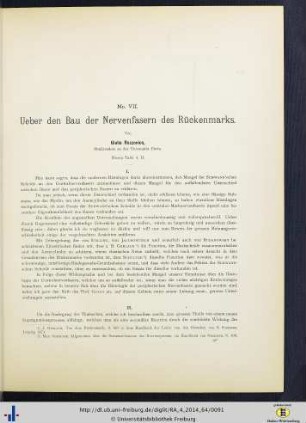 VII. Über den Bau der Nervenfasern des Rückenmarkes.