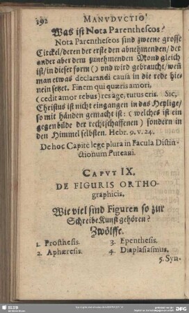 Caput IX. De Figuris Orthographicis