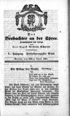 25. Stueck, 23. Juni 1851