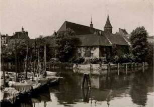 Königsberg/Ostpreußen (heute Kaliningrad). Blick über den Pregel auf die , 1544 gegründte Albertus-Universität, an der u.a. der deutsche Philosoph Immanuel Kant studierte.