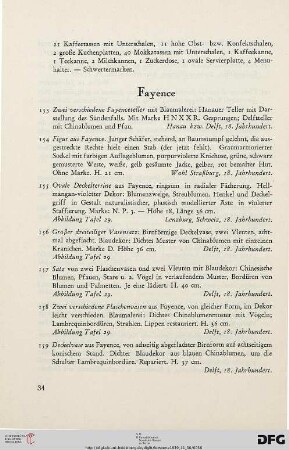 Fayence (Nr. 153-165)