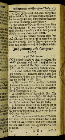 (Klag- und Trost-Lieder) In Theurung und Hungers-Noth.