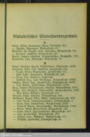 Einwohnerverzeichnis : Alphabetisches Einwohnerverzeichnis