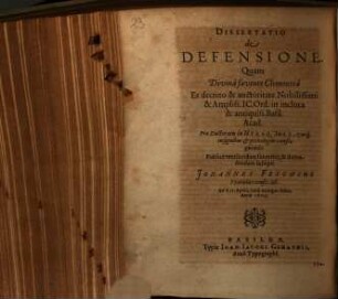 Dissertatio de Defensione