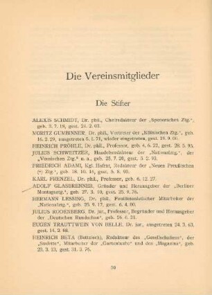 DIe Vereinsmitglieder