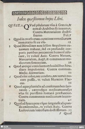 Index quaestionum huius Liberi