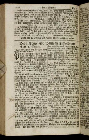 Die 1. Epistel St. Pauli an Timotheum. - Die 2. Epistel St. Pauli an Timotheum.