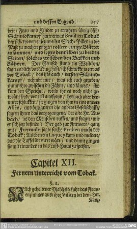 Capitel XII. Fernern Unterricht vom Tobak