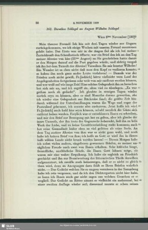 Dorothea von Schlegel an August Wilhelm von Schlegel, Wien, 08.11.1809