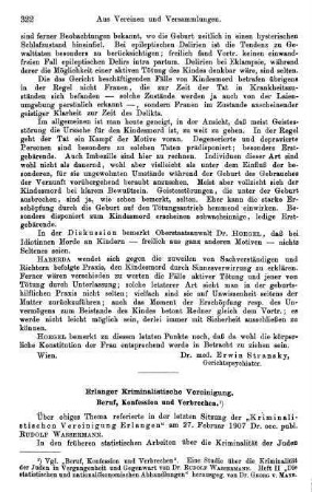 322-326, Erlanger Kriminalistische Vereinigung. Beruf, Konfession und Verbrechen