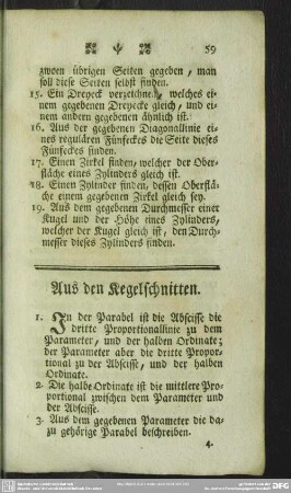Aus den Kegelschnitten