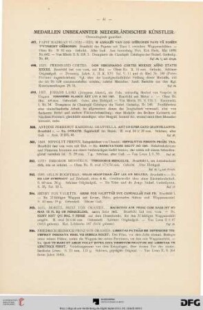 Medaillen unbekannter Niederländischer Künstler. (Nr. 497-510)