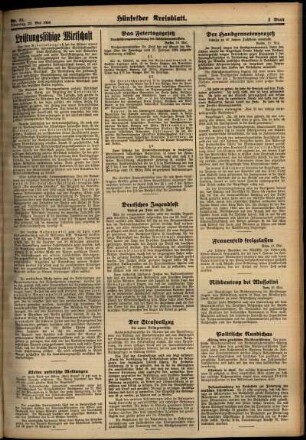 Zweite Ausgabe vom Dienstag, den 22. Mai 1934.
