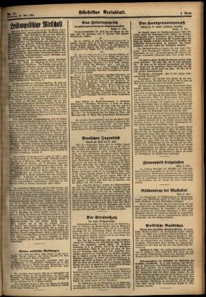 Zweite Ausgabe vom Dienstag, den 22. Mai 1934.