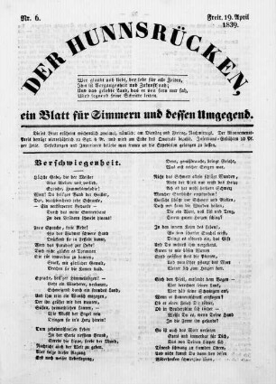 Der Hunnsrücken. 1839-1842