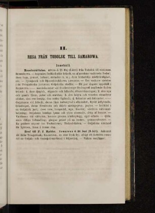 II. Resa Fran Tobolsk Till Samarowa.