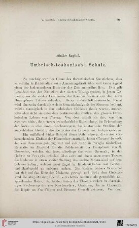 Fünftes Kapitel: Umbrisch - toskanische Schule
