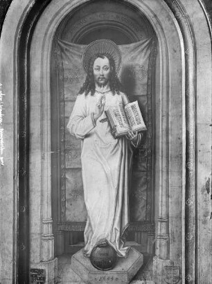Diptychon des Abtes Christiaan de Hondt — Christus als Salvator Mundi