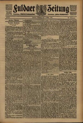 Erste Ausgabe vom Dienstag, den 09. März 1909.