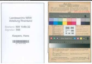 Entnazifizierung Hans Kaspers , geb. 03.02.1886 (Angestellter)
