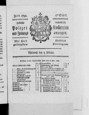 5tes Stück., Ausgabe vom 3. Februar 1790