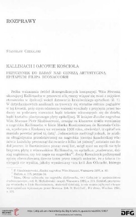 12: Kallimach i Ojcowie Kościoła : przyczynek do badań nad genezą artystyczną epitafium Filipa Buonaccorsi
