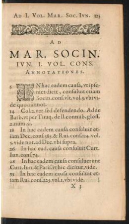 Ad Mar. Socin. Iun. I. Vol. Cons. Annotationes.