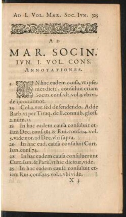 Ad Mar. Socin. Iun. I. Vol. Cons. Annotationes.