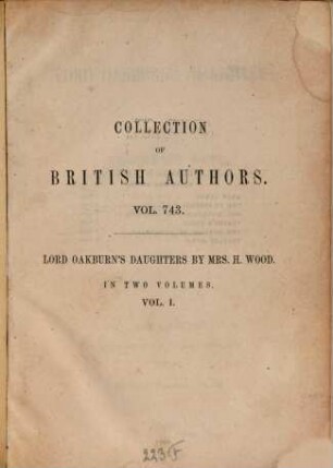 Lord Oakburn's daughters, 1