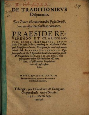 De traditionibus disputatio