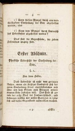 Erster Abschnitt. Physische Uebersicht der Eintheilung der Erde.