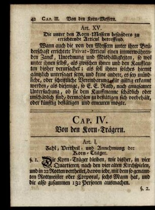 Cap. IV. Von den Korn-Trägern.