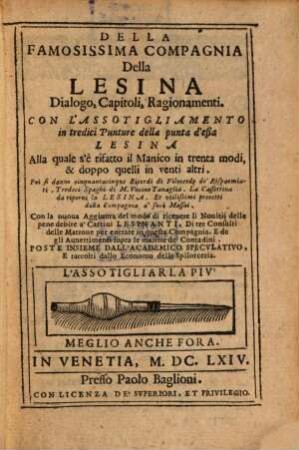 Della famosissima Compagnia della Lesina