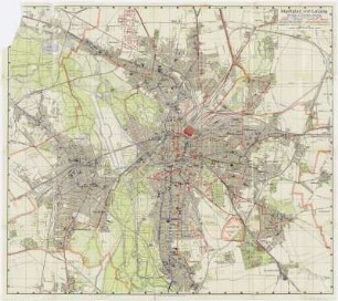 Stadtplan von Leipzig, 1:15 000, Druck, um 1930