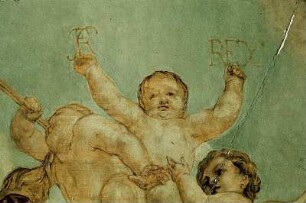 Die drei theologischen Tugenden und musizierende Putten