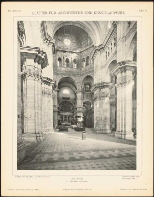 Dom, Pavia: Innenansicht (aus: Blätter für Architektur und Kunsthandwerk, 15. Jg., 1902, Tafel 10)
